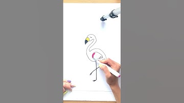 Cute Pink Flamingo Drawing Tutorial for Beginners | #shorts #drawing #RavlykArt