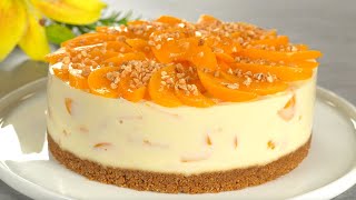 Beat condensed milk with peaches! Everyone is looking for this dessert recipe! without baking!