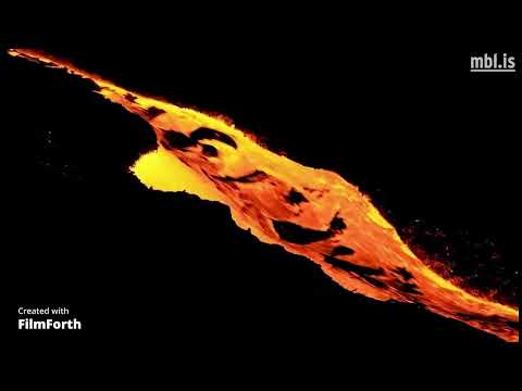 ارخبيل النار نهر شديد الحرارة في الظلام فيديو بطائرة بدون طيار جيلدادالور ايسلندا