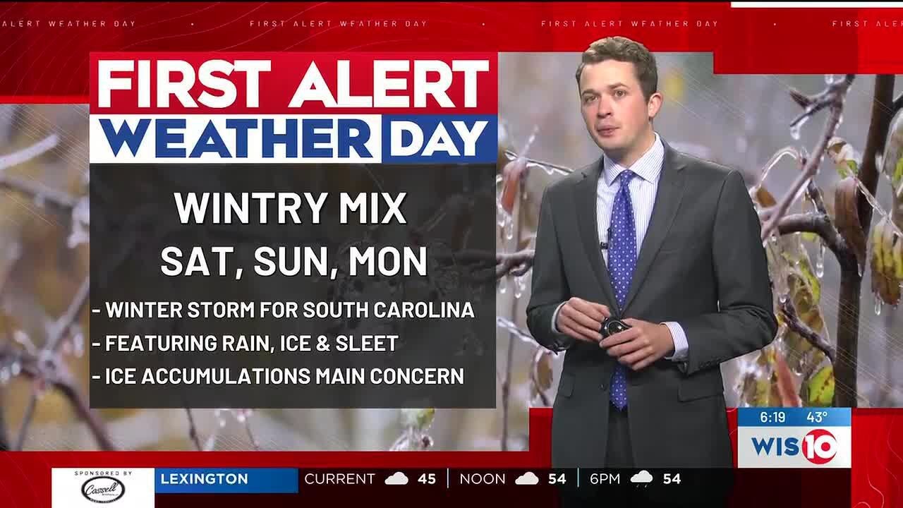 FIRST ALERT WEATHER DAYS for a winter storm arriving to South Carolina ...
