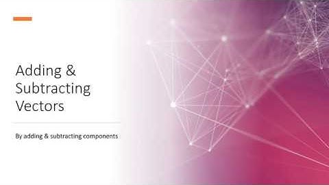 Vector Addition & Subtraction by Components: The Math