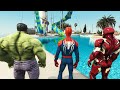 SUPERHEROES WATER SLIDE CHALLENGE IN GTA 5. ep.2