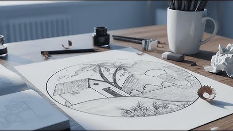 Easy Circle Drawing | Drawing lesson for beginners | sunset scenery in circles Drawing
