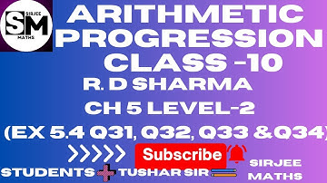 RD Sharma solution ch 5 Arithmetic progressions Ex 5.4 level 2 Q31 to Q 34 #rdsharmasolution#class10