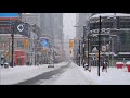 After Big WINTER Snow Storm in Toronto Downtown 4K Walk on Empty Streets