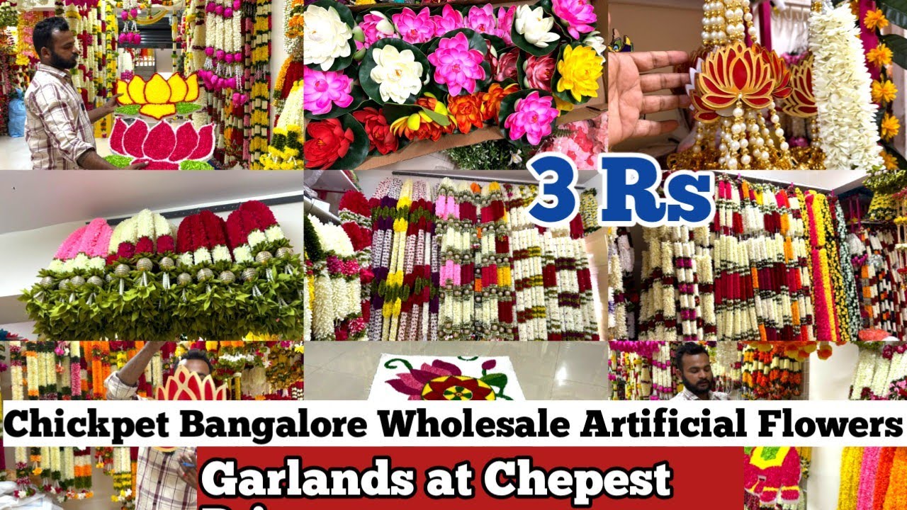 Chickpet Bangalore Wholesale Artificial Flowers at Chepest Price Home Decor Party & Event Items