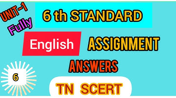 6th STANDARD English| Assignment Answers|