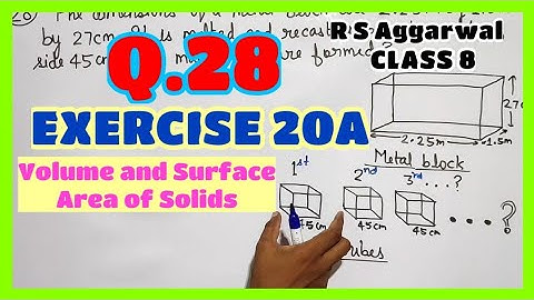 Q.28 - Exercise 20A - Chapter 20 - Volume and Surface Area of Solids - CLASS 8 - R S Aggarwal Maths