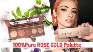100%Pure ROSE GOLD Palette REVIEW &🌟🌟🌟 GIVEAWAY 🌟🌟🌟