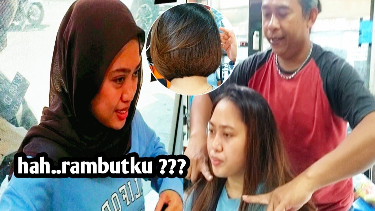 lihat senyumanya | cewek cantik berjilbab merelakan rambut panjangnya dipotong super pendek