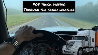 POV Truck Driving ASMR Through Foggy Weather In Louisiana