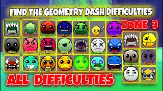 Find the Geometry Dash Difficulties - ZONE 3 - ALL New Difficulties (UPDATED) [ROBLOX]