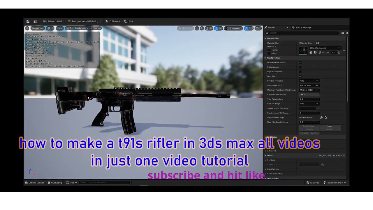 Side Scroll 2.5 Game making a assault rifle t91s in 3ds max english all ...