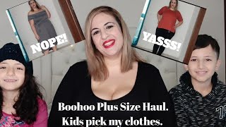 Boohoo Plus Size Try On Haul- Kids Choose my clothes screenshot 4