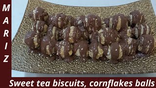 How to make sweet tea biscuits, cornflakes balls/بسكويت الشاي الحلو ، رقائق الذرة