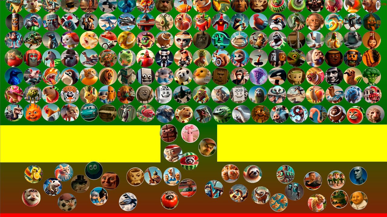 ALL 210 Italian Brain Rot Animals Marble Race In Algodoo