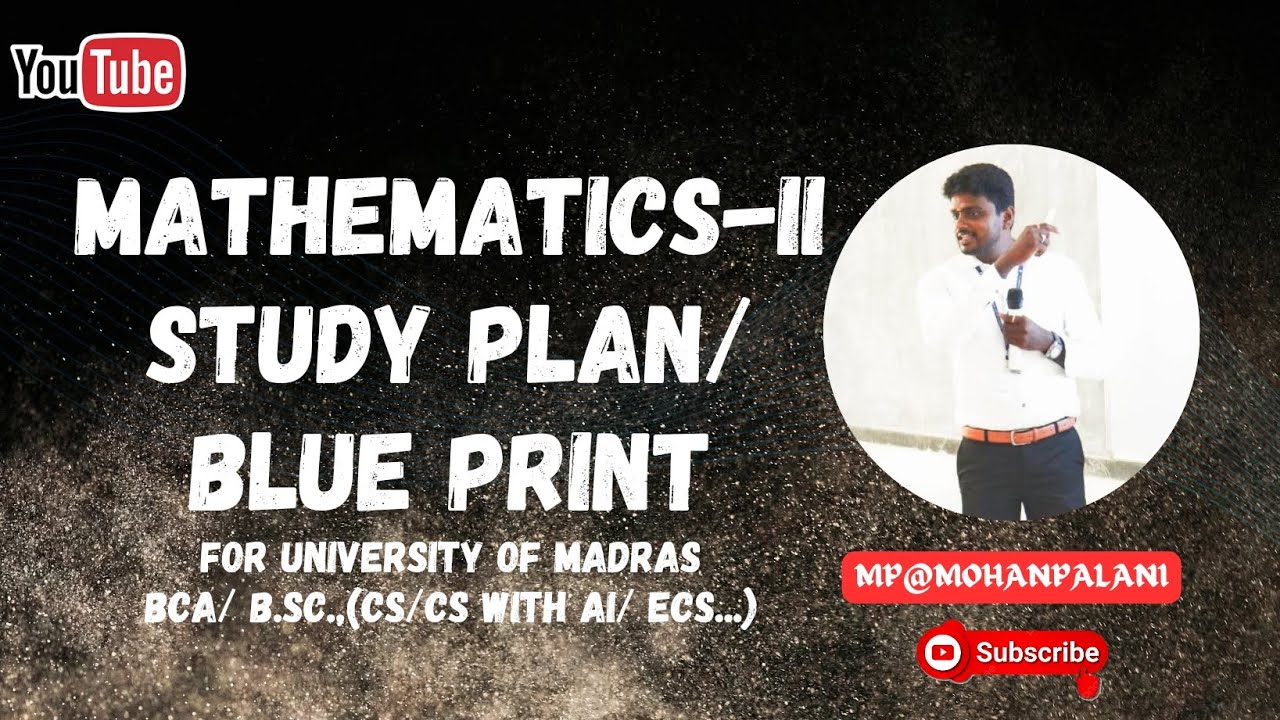 Mathematics-II Study plan/ Blue Print for University of Madras - YouTube