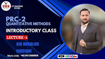 PRC-2 INTRODUCTORY 1st CLASS BY SIR ARSALAN SIDDQUI