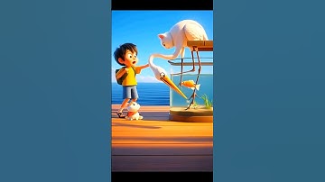 🐟 Boy’s Magical Rescue – Turns Angry Bird into a Cute Cat! 🐱✨. #shorts #shortvideo #viral #funny #ai