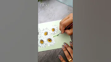 🌼💫 EASY Flower Painting DAISIES For Beginners Acrylic Colors #shorts #flowerpainting