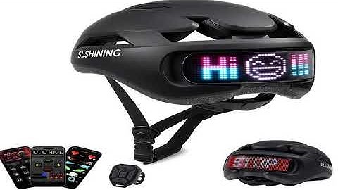 A must-have product! SLSHINING LED Bike Helmet with LED Display Screen Taillight Smart APP Control