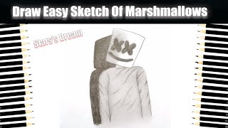 How To Draw Easy Sketch Of Marshmallow | With Pencil Sketch