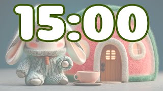 15-Minute Watermelon Cozy Timer ⏳ | Chill & Focus with Noki in Sweet Summer Vibes