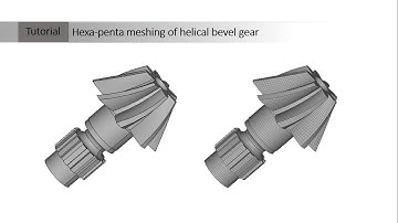 Hexa-penta meshing of helical bevel gear in HyperMesh