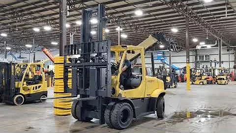 2014 Hyster H155FT 15500lb Dual Drive Pneumatic Diesel Forklift STK 9547