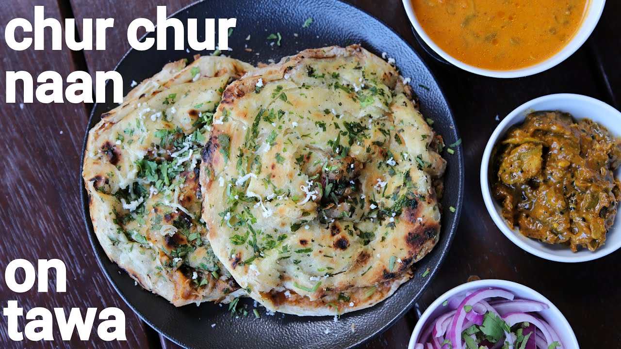 chur chur naan recipe | churchur naan on tawa | अमृतसरी चूर चूर नान | amritsari chur chur naan | Hebbar | Hebbars Kitchen