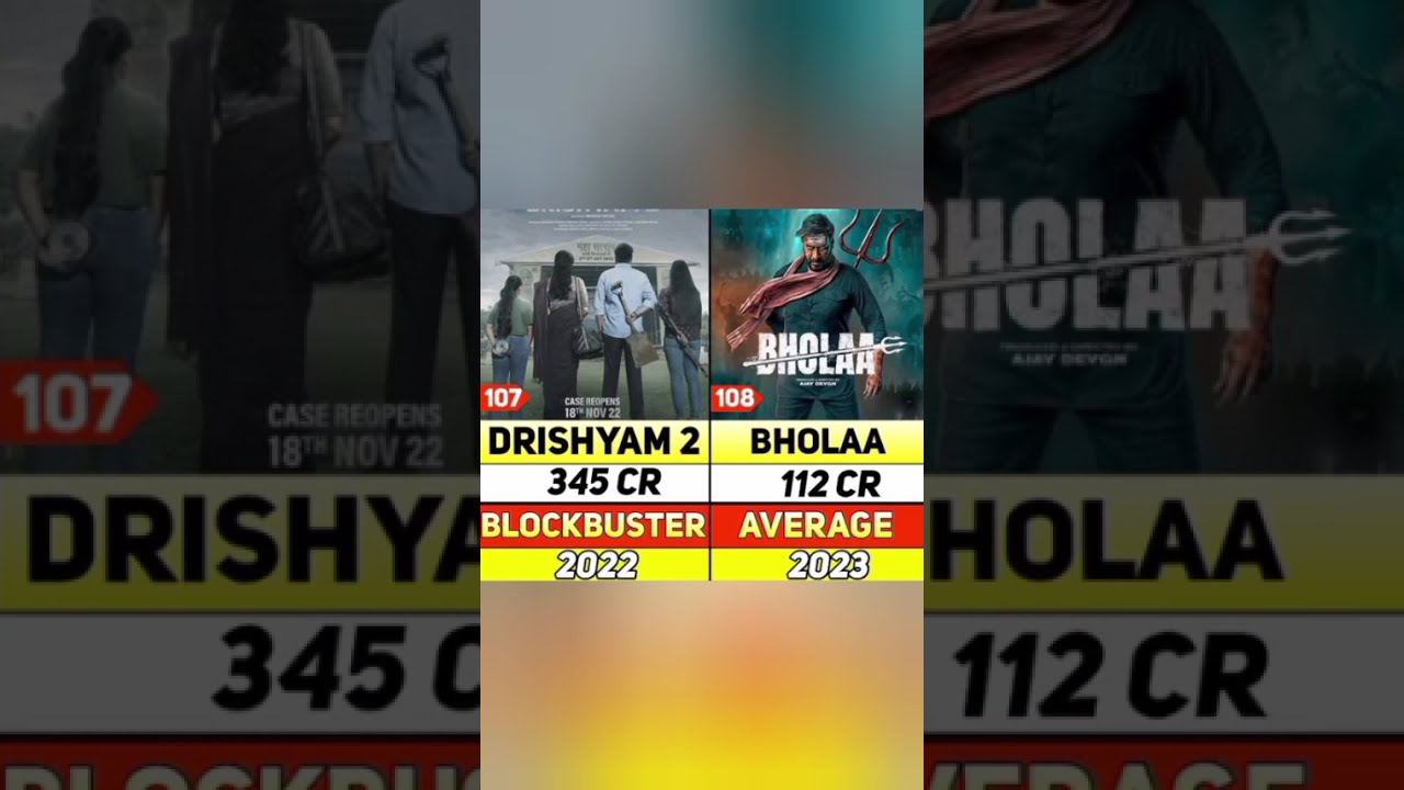 Drishyam 2 V S Bhola Box Office Collection Bollywood Motivation Shorts