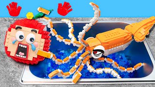 Lego Mukbang Giant Squid Challenge | Stop Motion & LEGO Food ASMR