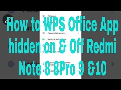 How to WPS Office App hidden on & Off Redmi Note 8 8Pro 9 &10