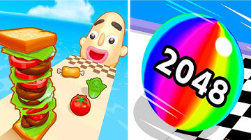 Sandwich runner VS Ball run 2048 Speed run gameplay android iOS