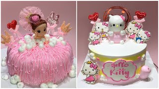 Hello kitty and Doll Princess cake decoration - Trang trí bánh kem Hello kitty và Công chúa búp bê