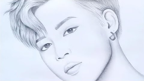 How to draw Jimin - BTS by one pencil || pencil sketch || Drawing Tutorial || step by step