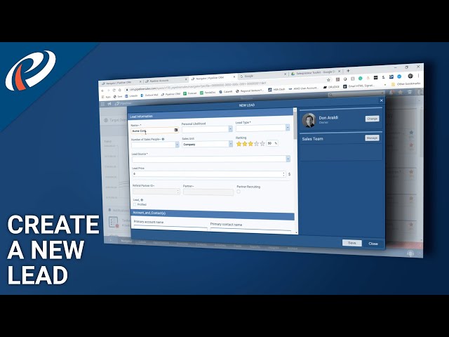 Creating a New Lead in Pipeliner CRM Mobile Application