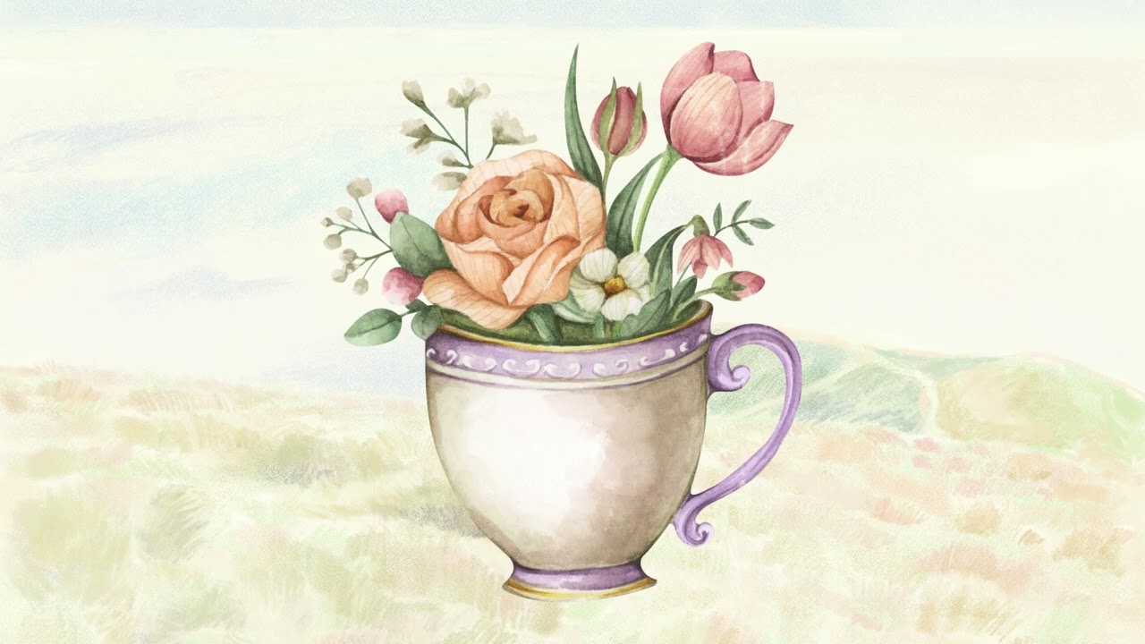 Soft Blooms in Watercolor  | 4K TV Frame.