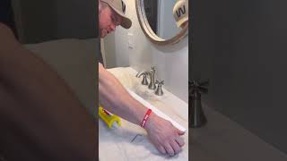 Best way to install vanity backsplash. #diy #youtubeshorts #diyshorts