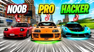 NOOB vs PRO vs HACKER Cars in Extreme Car Driving Simulator 😱