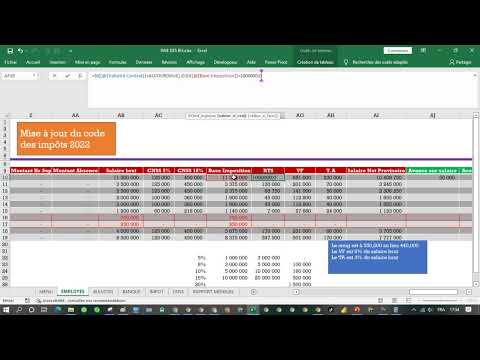 MISE A JOUR DU CODE DES IMPOTS EN RH Avril 2022 en Excel