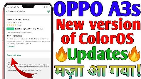 OPPO A3s||Android phone New Version of ColorOS Updates!|| August 2020