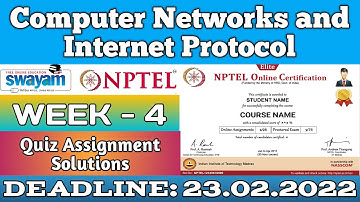 Computer Networks and Internet Protocol | NPTEL | Week 4 |Assignment 4 Solution | JAN 2022
