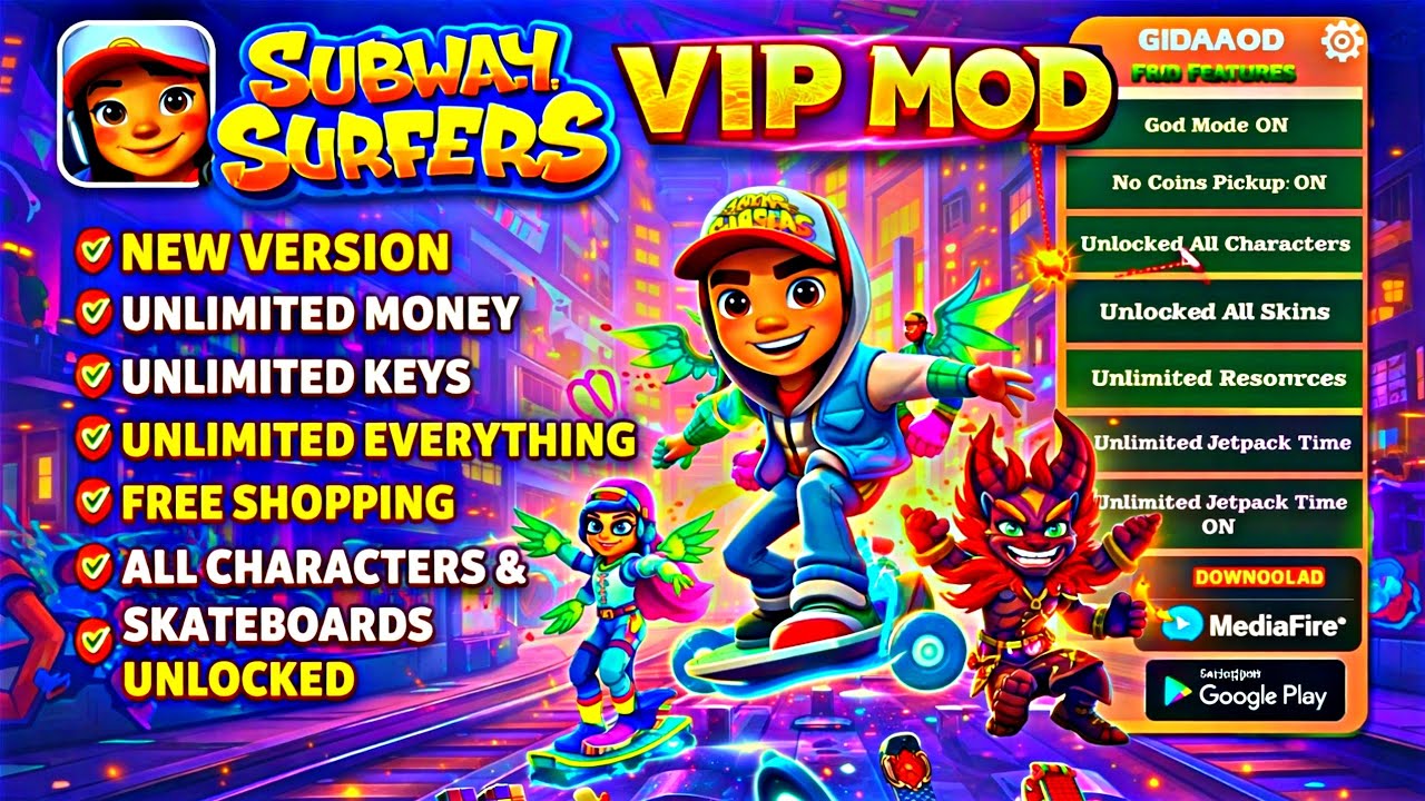Subway Surfers Mod Apk Terbaru 2026 Version 3.59.2 Unlimited Money & Unlock All Character 🤯🔥