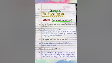 Class 10 English Chapter - The Hack Driver...key to read and find out...Questions And Answers....FWF