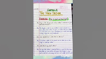 Class 10 English Chapter - The Hack Driver...key to read and find out...Questions And Answers....FWF