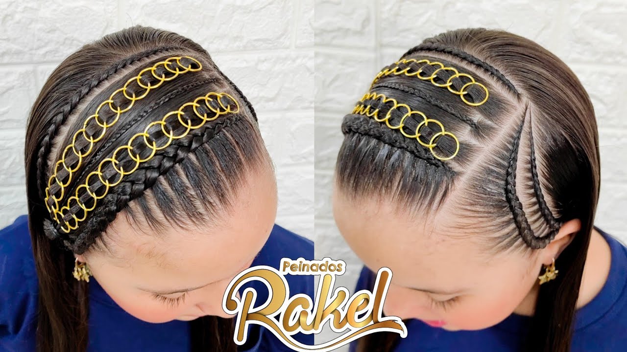 Peinado En Estilo Diadema/ Con Tejido De Aros/ Peinado Para Niñas