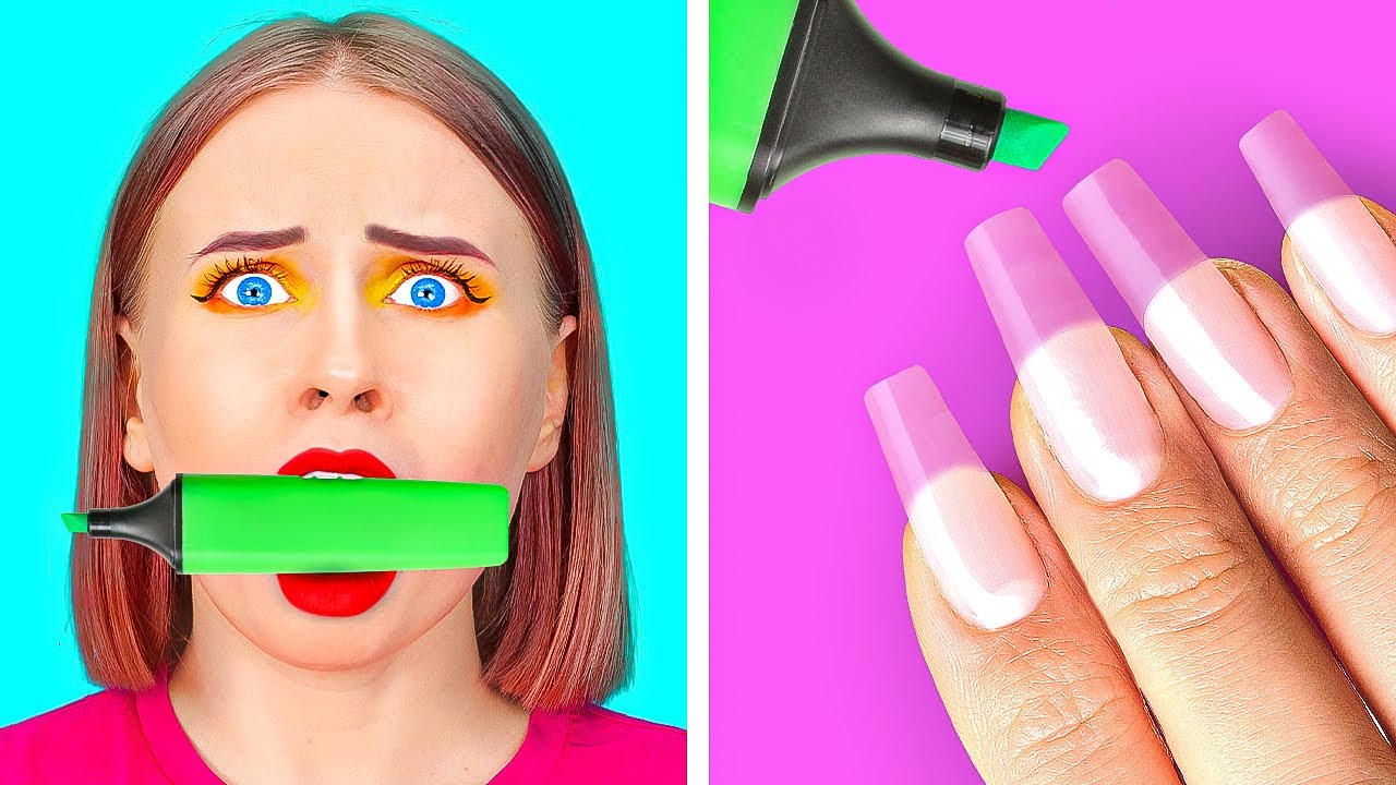 HOW TO SNEAK MAKEUP INTO SCHOOL SUPPLY! Funny Makeup Tricks by 123