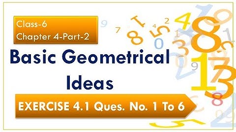 Basic Geometrical Ideas,Class 6,EXERCISE 4.1 Ques. No. 1 To 6,part-2