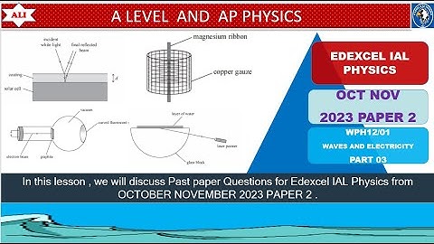 EDEXCEL IAL PHYSICS PAPER 2 - WPH12/01 OCTOBER NOVEMBER 2023 - Unit 2 - Part 03